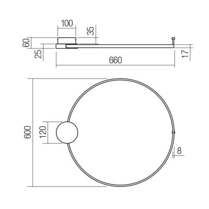 Redo 01-3103 - Applique a LED ATOM LED/20W/230V diametro 60 cm