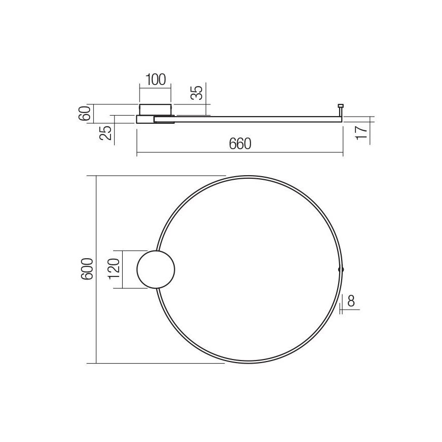 Redo 01-3103 - Applique a LED ATOM LED/20W/230V diametro 60 cm