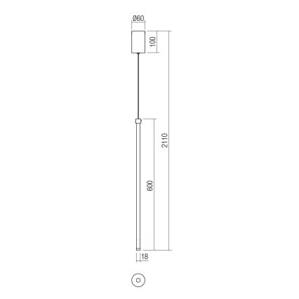 Redo 01-3115 - Lampadario LED a sospensione con filo TABOO LED/9W/230V ottone