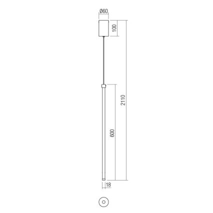 Redo 01-3116 - Lampadario LED a sospensione con filo TABOO LED/9W/230V nero