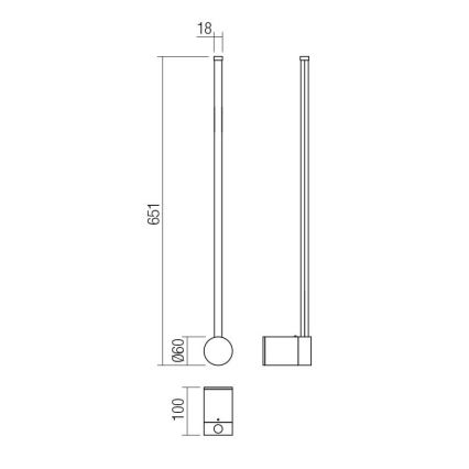 Redo 01-3121 - Applique a LED TABOO LED/9W/230V ottone