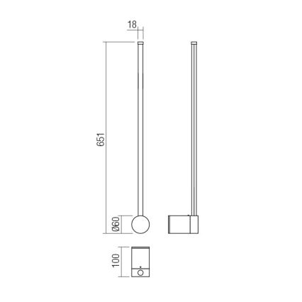 Redo 01-3122 - Applique a LED TABOO LED/9W/230V nero