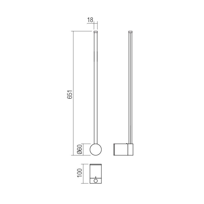 Redo 01-3122 - Applique a LED TABOO LED/9W/230V nero
