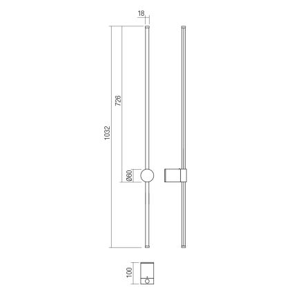 Redo 01-3124 - Applique a LED TABOO LED/11W/230V ottone