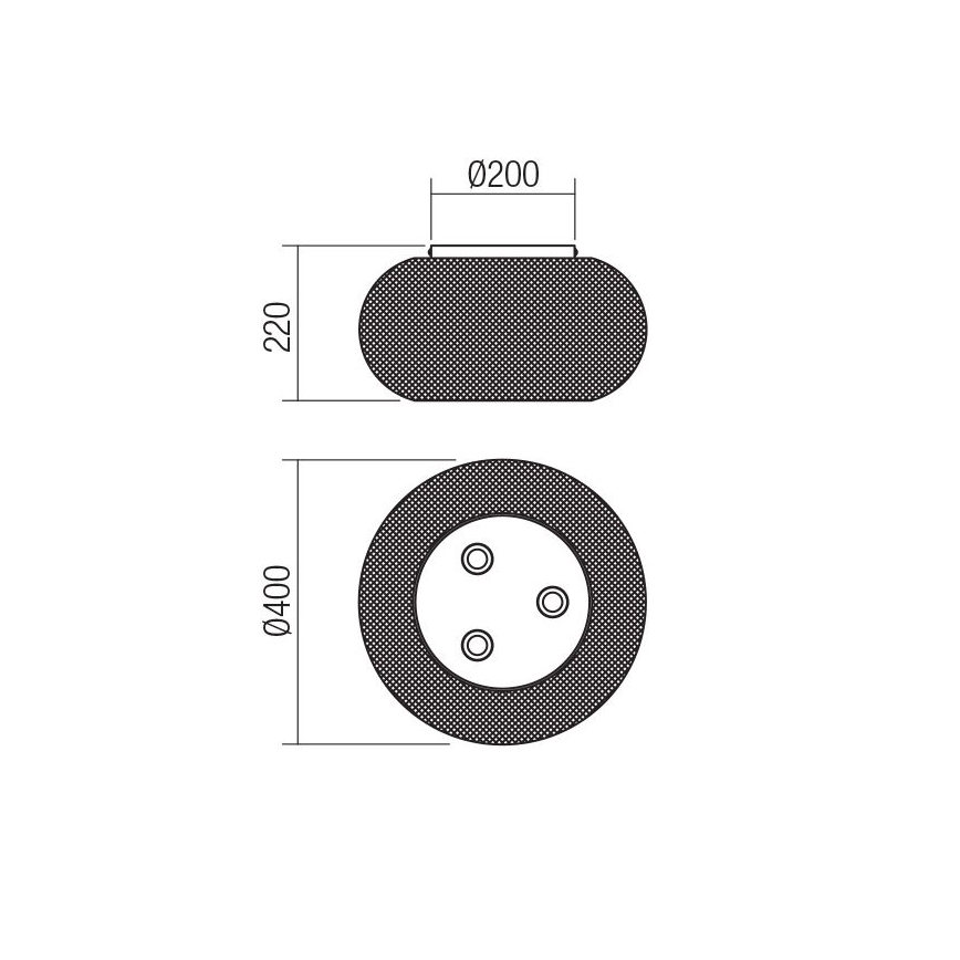 Redo 01-3139 - Plafoniera CROKET 3xE27/42W/230V diametro 40 cm oro