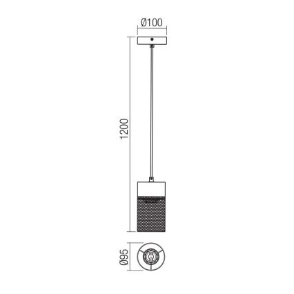 Redo 01-3141 - Lampadario a sospensione con filo STEM 1xE27/42W/230V