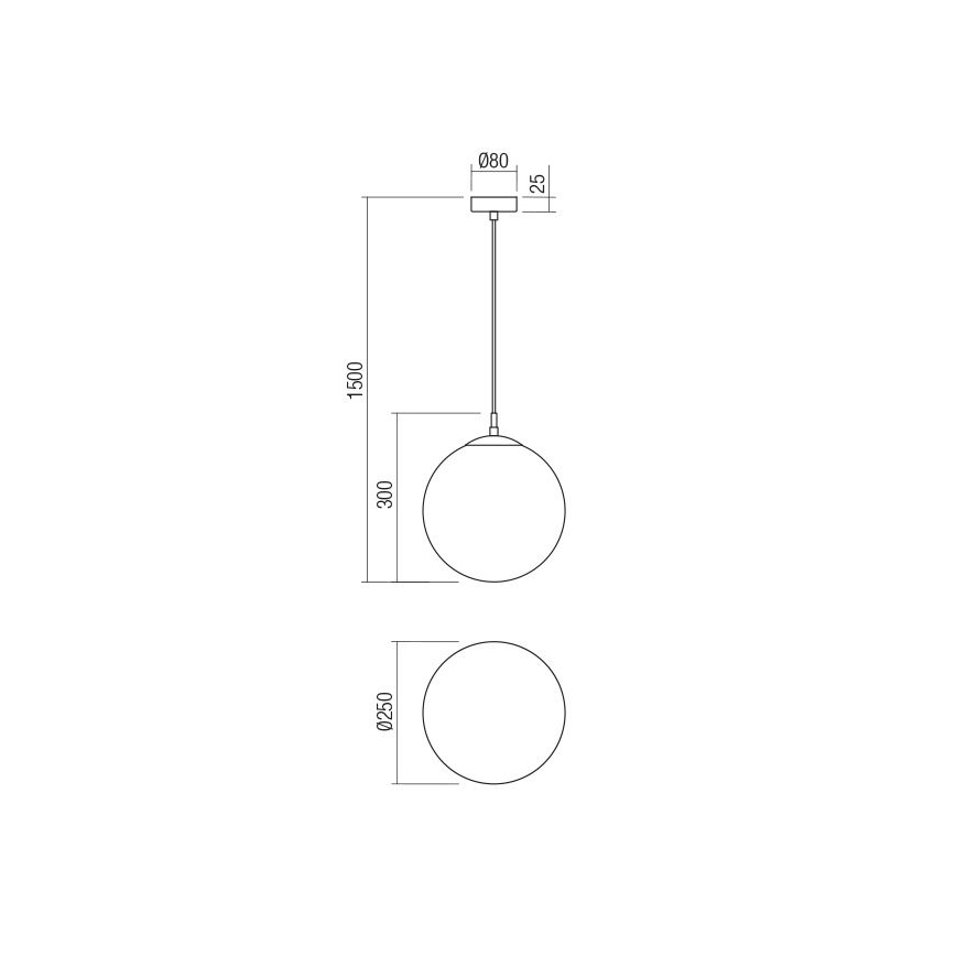 Redo 01-3153 - Lampadario a sospensione con filo BOWLING 1xE27/42W/230V oro
