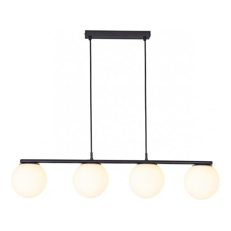 Redo 01-3156 - Lampadario a sospensione con filo BOWLING 4xE27/42W/230V nero