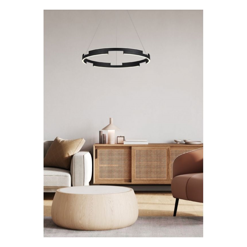 Redo 01-3173 - Lampadario a sospensione con filo LED dimmerabile CASTLE LED/36W/230V nero