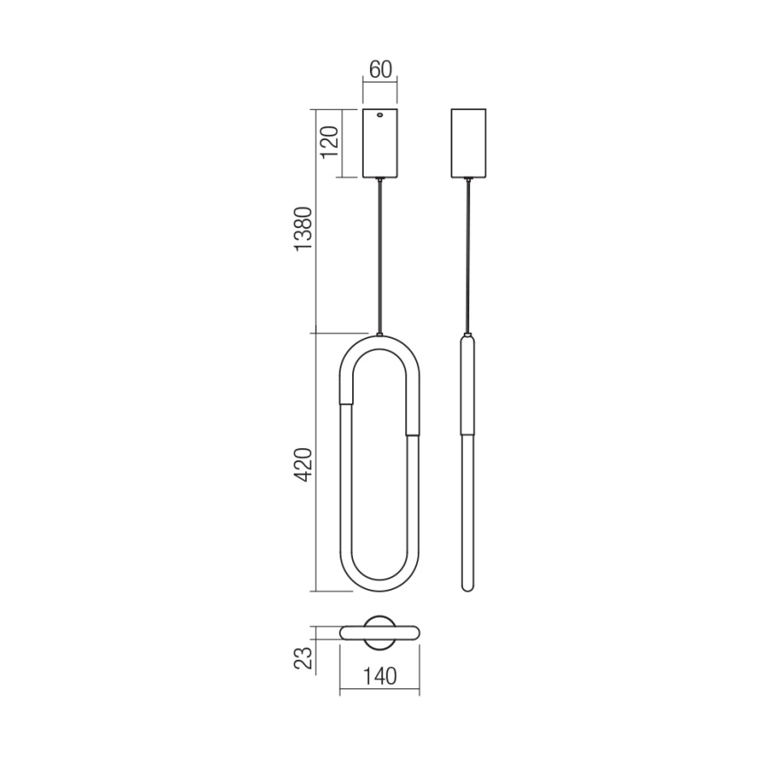 Redo 01-3183 - Lampadario a sospensione con filo LED dimmerabile LATIUM LED/9W/230V ottone