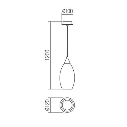 Redo 01-3189 - Lampadario a sospensione con filo TANNER 1xE14/28W/230V diametro 12 cm