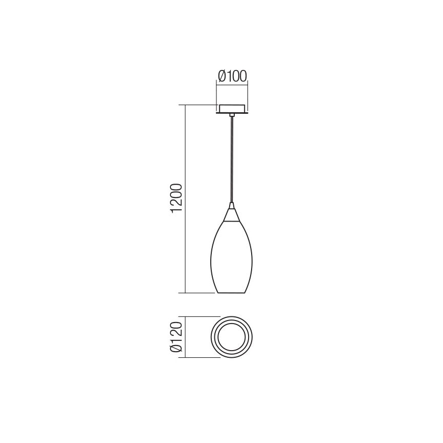 Redo 01-3189 - Lampadario a sospensione con filo TANNER 1xE14/28W/230V diametro 12 cm