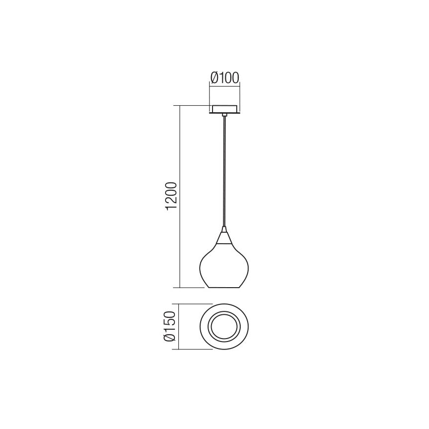 Redo 01-3190 - Lampadario a sospensione con filo TANNER 1xE14/28W/230V diametro 15 cm
