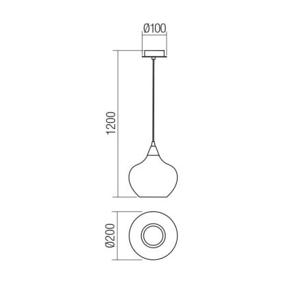 Redo 01-3191 - Lampadario a sospensione con filo TANNER 1xE14/28W/230V diametro 20 cm