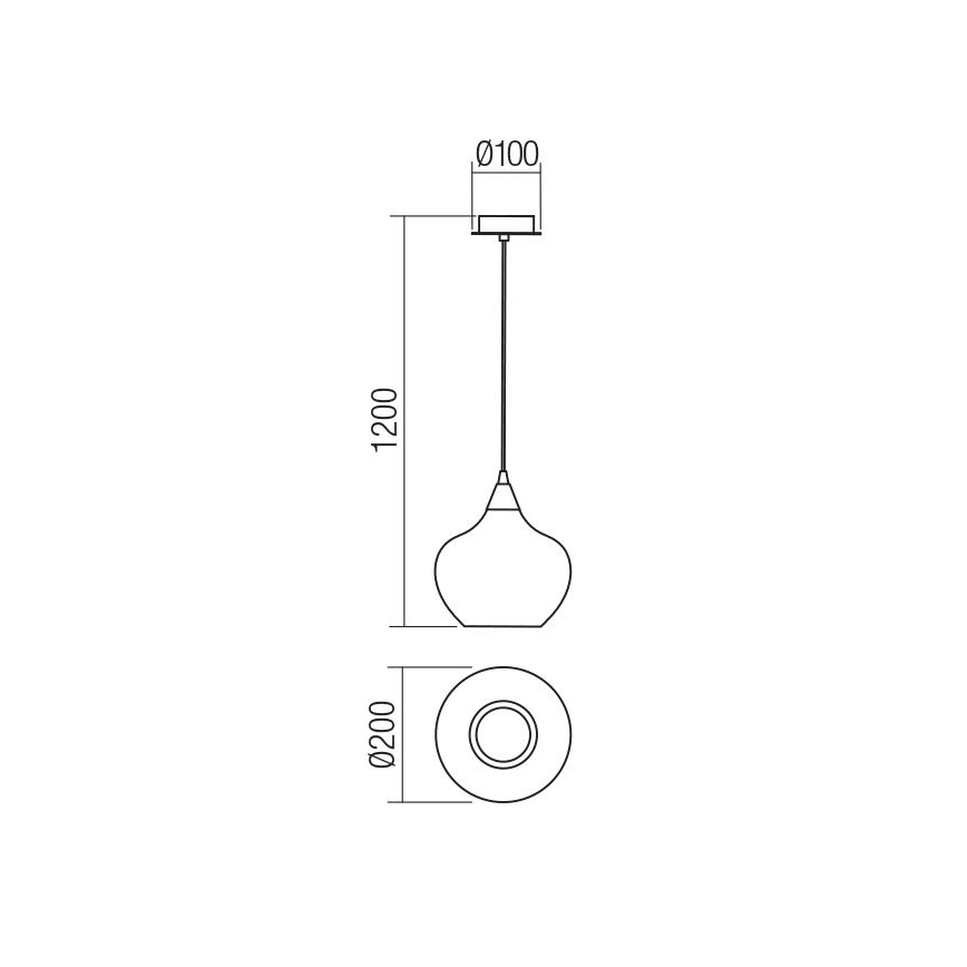 Redo 01-3191 - Lampadario a sospensione con filo TANNER 1xE14/28W/230V diametro 20 cm