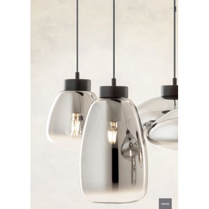 Redo 01-3196 - Lampadario a sospensione con filo LUKE 1xE27/42W/230V diametro 17 cm nero