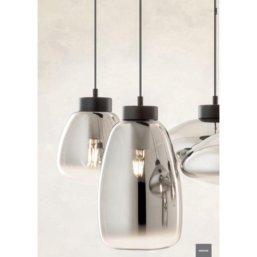 Redo 01-3212 - Lampadario a sospensione con filo LUKE 6xE27/42W/230V nero