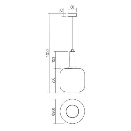 Redo 01-3213 - Lampadario a sospensione con filo BRINA 1xE27/23W/230V