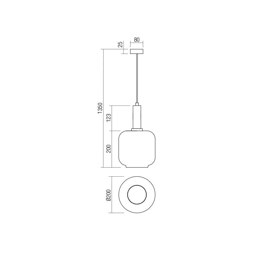 Redo 01-3213 - Lampadario a sospensione con filo BRINA 1xE27/23W/230V