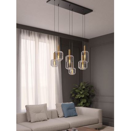 Redo 01-3215 - Lampadario a sospensione con filo BRINA 6xE27/23W/230V