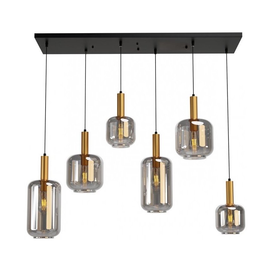 Redo 01-3215 - Lampadario a sospensione con filo BRINA 6xE27/23W/230V