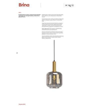 Redo 01-3215 - Lampadario a sospensione con filo BRINA 6xE27/23W/230V