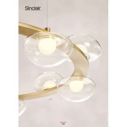 Redo 01-3247- Lampadario a sospensione con filo LED dimmerabile SINCLAIR LED/37,2W/230V CRI 93 IP21 oro