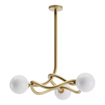 Redo 01-3256 - Lampadario a stelo CONFUSIO 3xE14/28W/230V Ø 76 cm dorato