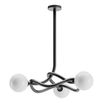 Redo 01-3257 - Lampadario a stelo CONFUSIO 3xE14/28W/230V Ø 76 cm nero