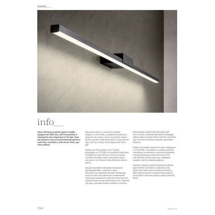 Redo 01-3268 - Illuminazione a LED per specchi da bagno ASTON LED/12W/230V 60 cm CRI 90 IP44 bianco