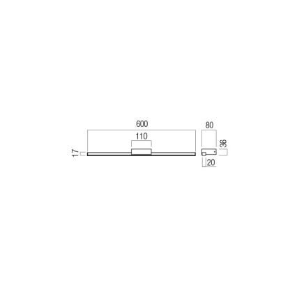 Redo 01-3268 - Illuminazione a LED per specchi da bagno ASTON LED/12W/230V 60 cm CRI 90 IP44 bianco