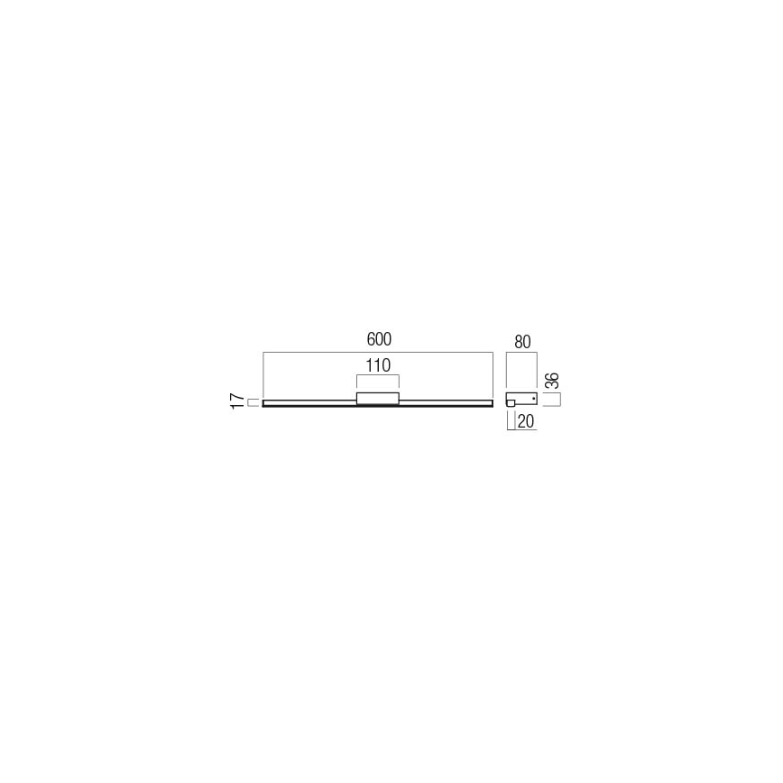 Redo 01-3268 - Illuminazione a LED per specchi da bagno ASTON LED/12W/230V 60 cm CRI 90 IP44 bianco