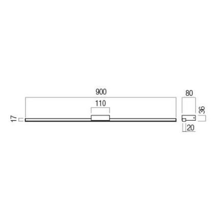Redo 01-3271 - Illuminazione LED per specchio da bagno ASTON, LED 18W/230V, 3000/4000K, 90 cm, CRI 90, IP44, bianco