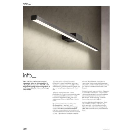 Redo 01-3274 - Illuminazione LED per specchio da bagno ASTON, 24 W, 230 V, 3000/4000 K, 120 cm, CRI 90, IP44, bianco