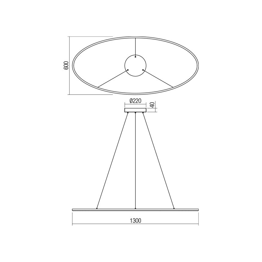 Redo 01-3299 - Lampadario LED dimmerabile a sospensione su cavo LEO, LED/67W/230V 3000/4000K CRI 90, nero