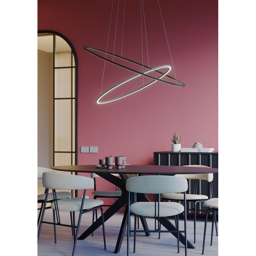 Redo 01-3299 - Lampadario dimmerabile su cavo LEO LED/67W/230V 3000/4000K CRI 90 60x130 cm nero