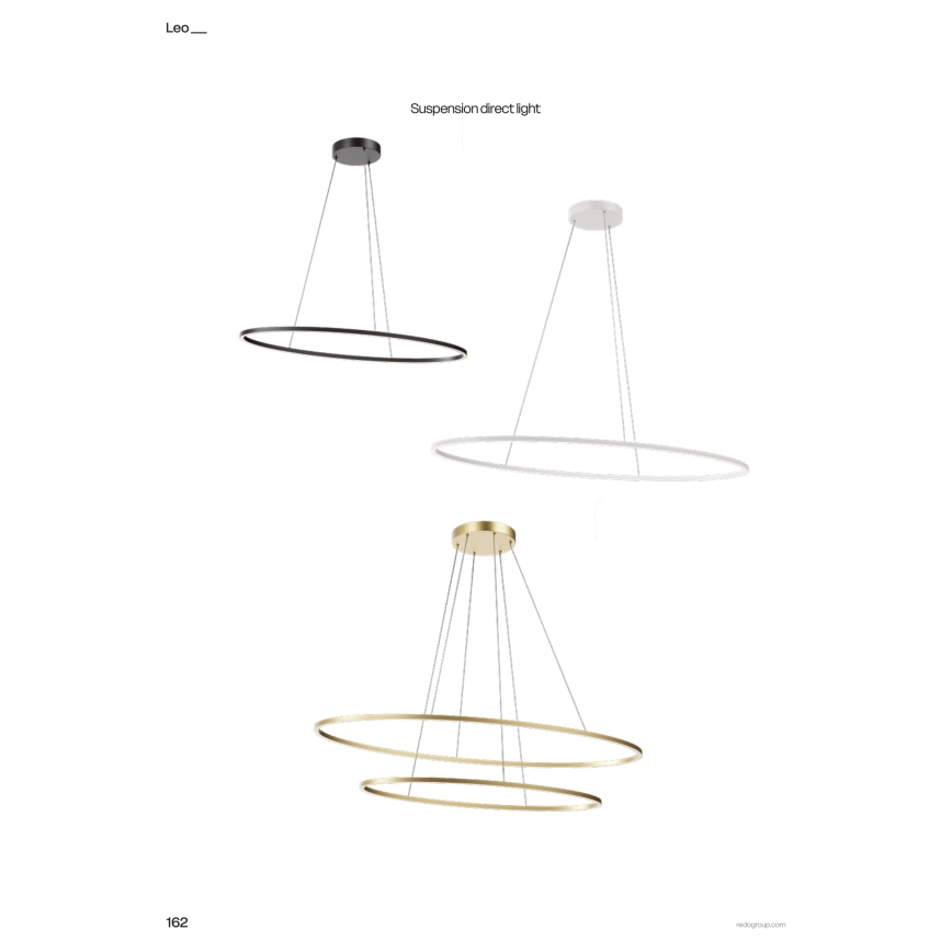 Redo 01-3299 - Lampadario dimmerabile su cavo LEO LED/67W/230V 3000/4000K CRI 90 60x130 cm nero