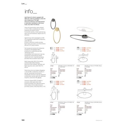 Redo 01-3300 - Lampadario LED dimmerabile su cavo LEO LED/115W/230V 3000/4000K CRI 90 bronzo