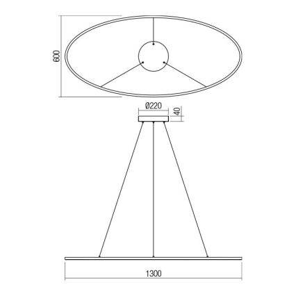 Redo 01-3340 - Lampadario LED dimmerabile su cavo LEO LED/67W/230V 3000/4000K CRI 90 60x130 cm bianco