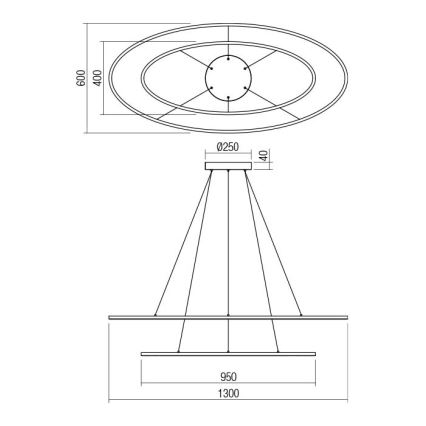 Redo 01-3342 - Lampadario dimmerabile a sospensione su cavo LEO LED/115W/230V 3000/4000K CRI 90 bianco
