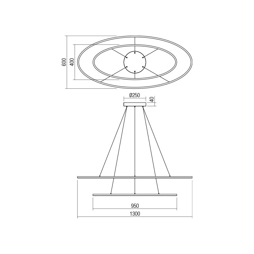 Redo 01-3342 - Lampadario dimmerabile a sospensione su cavo LEO LED/115W/230V 3000/4000K CRI 90 bianco