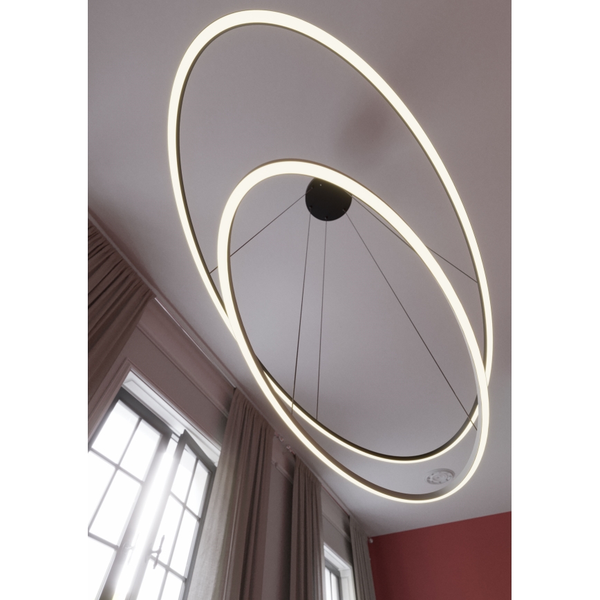 Redo 01-3343 - Lampadario LED dimmerabile su cavo LEO LED/115W/230V 3000/4000K CRI 90 60x130 cm nero