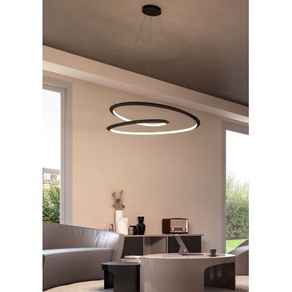 Redo 01-3378 - Lampadario a sospensione dimmerabile LED su cavo STORM LED/60W/230V 3000/4000/6000K CRI 90 Ø 80 cm nero