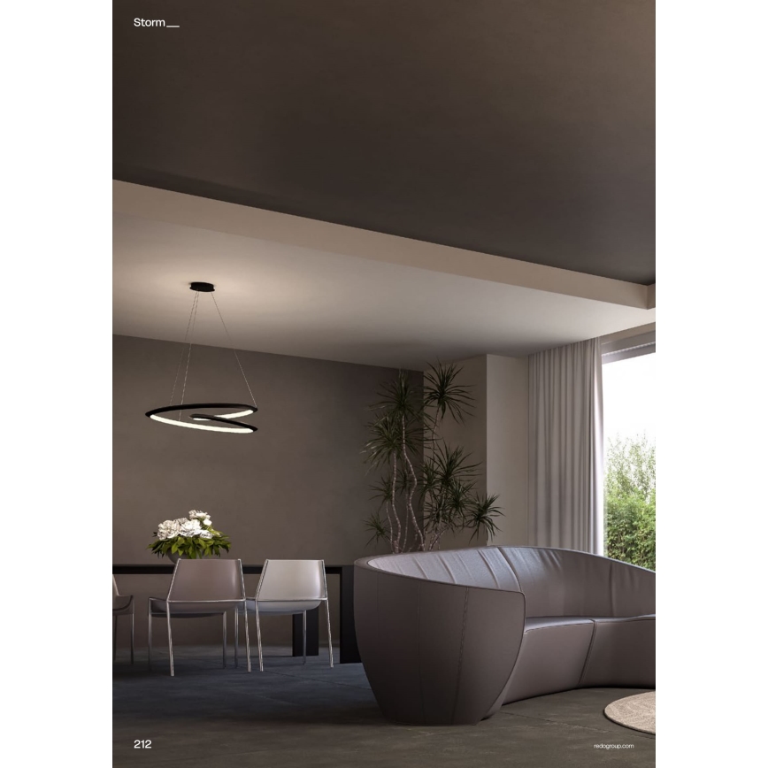 Redo 01-3378 - Lampadario a sospensione dimmerabile LED su cavo STORM LED/60W/230V 3000/4000/6000K CRI 90 Ø 80 cm nero