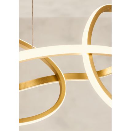 Redo 01-3389 - Lampadario dimmerabile a sospensione con cavo BIAS LED/90W/230V 3000/4500/6500K CRI 90 oro