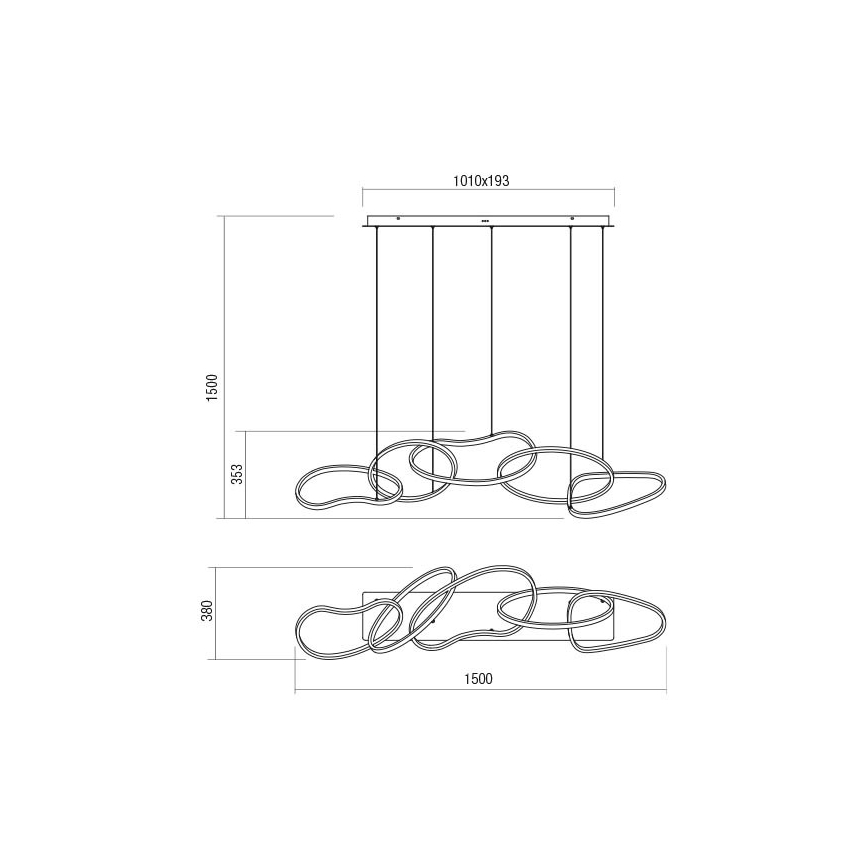 Redo 01-3392 - Lampadario a sospensione LED dimmerabile BIAS LED/120W/230V 3000/4500/6500K CRI 90, finitura oro