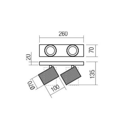 Redo 01-3402 - Faretto DELPHI 2xGU10/7W/230V dorato