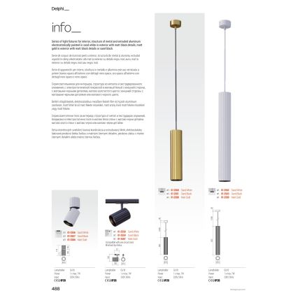 Redo 01-3405 - Faretto DELPHI 3xGU10/7W/230V dorato