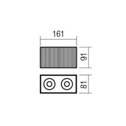 Redo 01-3412 - Faretto DELPHI 2xGU10/7W/230V 16,1x8,1 cm nero