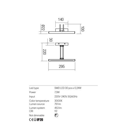 Redo 01-3468 - Lampada LED da quadro IKON LED/7,3W/230V 29,5 cm CRI 92 bianco